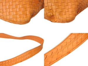 BOTTEGA VENETA ボッテガヴェネタ イントレチャート ショルダーバッグ オレンジ レザー ゴールド金具 美品 中古 4c071843