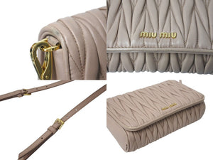 MIUMIU ミュウミュウ マテラッセ ショルダーバッグ 斜め掛けバッグ 5BD068 ナッパレザー ピンク ゴールド金具 美品 中古 4c071844