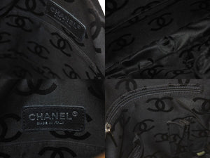 CHANEL シャネル カンボンライン ショルダーバッグ 9番台 ラムスキン ベージュ ブラック シルバー金具 美品 中古 4c071869