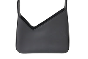 PRADA プラダ ホーボーバッグ ワンショルダーバッグ ロゴ型押し ヴィンテージイタリア製レザー グレーブラック 美品 中古 4c071874 