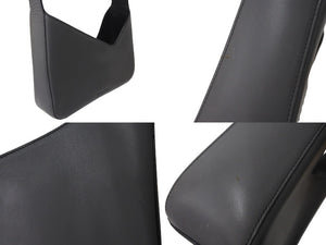 PRADA プラダ ホーボーバッグ ワンショルダーバッグ ロゴ型押し ヴィンテージイタリア製レザー グレーブラック 美品 中古 4c071874 