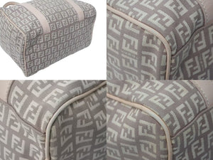 FENDI フェンディ ミニボストンバッグ ボストンバッグ バッグ キャンバス レザー ベージュ ピンク 2104102047852 美品 中古 4c071880 