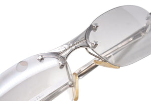 Christian Dior クリスチャンディオール DIOR MINPOP/N メガネ アイウェア リムレス メタル 65□15 120 シルバー 美品 中古 4c071906