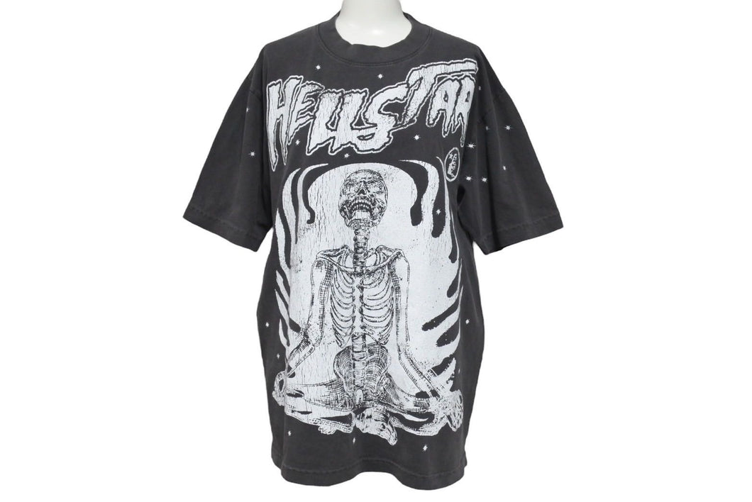 新品未使用品 Hellstar studious ヘルスター sleeve tee tシャツ コットン グレー ホワイト プリント サイズS 4b09622