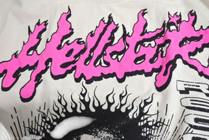 新品未使用品 Hellstar studious ヘルスター sleeve tee tシャツ コットン ベージュ プリント BAEB6FB6 サイズL 4c071922