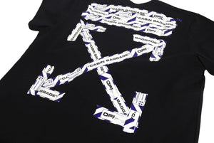 未だ未使用品 OFF-WHITE オフホワイト エアポートテープ TEE 半袖Tシャツ ブラック サイズXS OMAA027S201850 中古 4c071926 