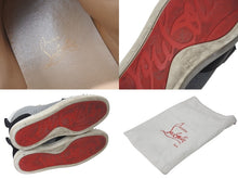 Load image into Gallery viewer, CHRISTIAN LOUBOUTIN クリスチャンルブタン ルイススパイク キャンバス レザー スタッズ サイズ42 美品 中古 4c071934