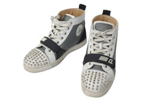Load image into Gallery viewer, CHRISTIAN LOUBOUTIN クリスチャンルブタン ルイススパイク キャンバス レザー スタッズ サイズ42 美品 中古 4c071934