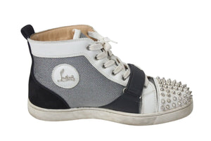 CHRISTIAN LOUBOUTIN クリスチャンルブタン ルイススパイク キャンバス レザー スタッズ サイズ42 美品 中古 4c071934
