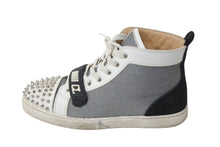 Load image into Gallery viewer, CHRISTIAN LOUBOUTIN クリスチャンルブタン ルイススパイク キャンバス レザー スタッズ サイズ42 美品 中古 4c071934