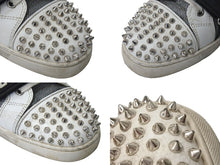 Load image into Gallery viewer, CHRISTIAN LOUBOUTIN クリスチャンルブタン ルイススパイク キャンバス レザー スタッズ サイズ42 美品 中古 4c071934