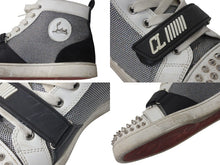Load image into Gallery viewer, CHRISTIAN LOUBOUTIN クリスチャンルブタン ルイススパイク キャンバス レザー スタッズ サイズ42 美品 中古 4c071934