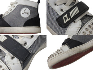 CHRISTIAN LOUBOUTIN クリスチャンルブタン ルイススパイク キャンバス レザー スタッズ サイズ42 美品 中古 4c071934