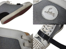 Load image into Gallery viewer, CHRISTIAN LOUBOUTIN クリスチャンルブタン ルイススパイク キャンバス レザー スタッズ サイズ42 美品 中古 4c071934