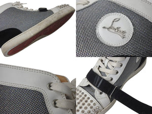 CHRISTIAN LOUBOUTIN クリスチャンルブタン ルイススパイク キャンバス レザー スタッズ サイズ42 美品 中古 4c071934
