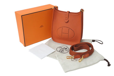 新品未使用 HERMES エルメス エヴリン TPM ショルダーバッグ トリヨンクレマンス オレンジ ゴールド金具 B刻印 2023年製 中古 4c071965