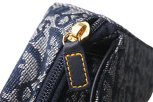 Load image into Gallery viewer, 新品同様 Christian Dior クリスチャンディオール サドルミニポーチ トロッター MC1928 ネイビー キャンバス レザー 中古 4c071973