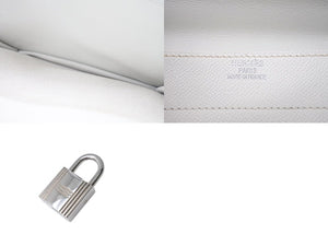 HERMES エルメス KELLY DEPECHES 38 ケリーデペッシュ38 ビジネスバッグ □J刻印 エプソン ホワイト シルバー金具 美品 中古 4c071988