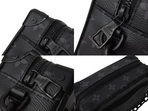 ルイ・ヴィトン ルイ・ヴィトン ミニソフトトランクショルダーバッグ M44735 モノグラム エクリプス ブラック 美品 中古 4c071994 