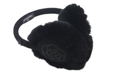 Load image into Gallery viewer, 極美品 CHANEL シャネル イヤーマフ 耳あて A54573 カメリア ココマーク ラインストーン ウール ラパン ブラック 中古 4c072017