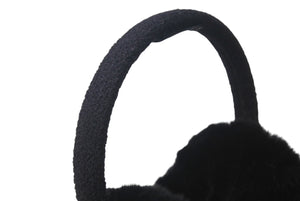 極美品 CHANEL シャネル イヤーマフ 耳あて A54573 カメリア ココマーク ラインストーン ウール ラパン ブラック 中古 4c072017