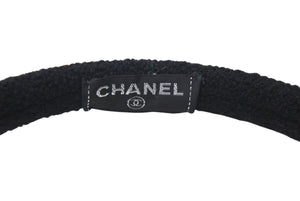 極美品 CHANEL シャネル イヤーマフ 耳あて A54573 カメリア ココマーク ラインストーン ウール ラパン ブラック 中古 4c072017
