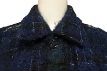 Load image into Gallery viewer, FAITH CONNEXION フェイスコネクション ウールオーバーサイズチェックロングシャツ X1819T00010 ネイビー グリーン Mサイズ 美品 中古 4c072414