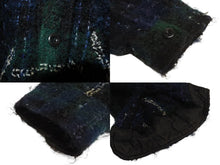 Load image into Gallery viewer, FAITH CONNEXION フェイスコネクション ウールオーバーサイズチェックロングシャツ X1819T00010 ネイビー グリーン Mサイズ 美品 中古 4c072414