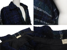 Load image into Gallery viewer, FAITH CONNEXION フェイスコネクション ウールオーバーサイズチェックロングシャツ X1819T00010 ネイビー グリーン Mサイズ 美品 中古 4c072414