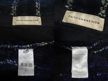 Load image into Gallery viewer, FAITH CONNEXION フェイスコネクション ウールオーバーサイズチェックロングシャツ X1819T00010 ネイビー グリーン Mサイズ 美品 中古 4c072414