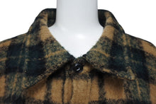 Load image into Gallery viewer, FAITH CONNEXION フェイスコネクション ウールオーバーサイズチェックロングシャツ X1801T18000 ブラウン グリーン Mサイズ 美品 中古 4c072415