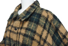 Load image into Gallery viewer, FAITH CONNEXION フェイスコネクション ウールオーバーサイズチェックロングシャツ X1801T18000 ブラウン グリーン Mサイズ 美品 中古 4c072415