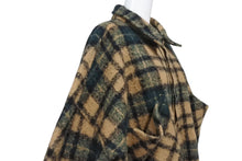 Load image into Gallery viewer, FAITH CONNEXION フェイスコネクション ウールオーバーサイズチェックロングシャツ X1801T18000 ブラウン グリーン Mサイズ 美品 中古 4c072415
