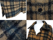 Load image into Gallery viewer, FAITH CONNEXION フェイスコネクション ウールオーバーサイズチェックロングシャツ X1801T18000 ブラウン グリーン Mサイズ 美品 中古 4c072415