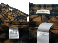 Load image into Gallery viewer, FAITH CONNEXION フェイスコネクション ウールオーバーサイズチェックロングシャツ X1801T18000 ブラウン グリーン Mサイズ 美品 中古 4c072415