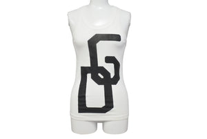 DOLCE&GABBANA ドルチェアンドガッバーナ タンクトップ ノースリーブ DGロゴ 38 ホワイト 美品 中古 4c072426