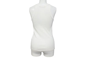 DOLCE&GABBANA ドルチェアンドガッバーナ タンクトップ ノースリーブ DGロゴ 38 ホワイト 美品 中古 4c072426