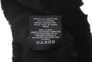 極美品 CHANEL シャネル ネックマフラー ネックウォーマー ブラック ホワイト カシミヤ シープシアリング ブランドロゴ 中古 4c072450