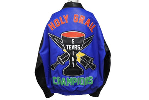 極美品 SAINT MICHAEL セントマイケル デニムティアーズ デニムティアーズ HOLY GRAIL VARSITY Jacket ジャケット スタジャン XL 中古 4c072466 