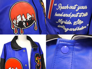 極美品 SAINT MICHAEL セントマイケル デニムティアーズ デニムティアーズ HOLY GRAIL VARSITY Jacket ジャケット スタジャン XL 中古 4c072466 