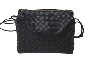 BOTTEGA VENETA ボッテガヴェネタ イントレチャート ショルダーバッグ 723548 ブラック レザー ゴールド金具 美品 中古 4c072472