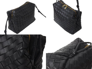 BOTTEGA VENETA ボッテガヴェネタ イントレチャート ショルダーバッグ 723548 ブラック レザー ゴールド金具 美品 中古 4c072472