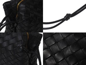 BOTTEGA VENETA ボッテガヴェネタ イントレチャート ショルダーバッグ 723548 ブラック レザー ゴールド金具 美品 中古 4c072472