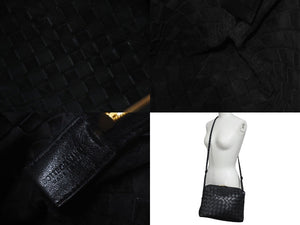 BOTTEGA VENETA ボッテガヴェネタ イントレチャート ショルダーバッグ 723548 ブラック レザー ゴールド金具 美品 中古 4c072472
