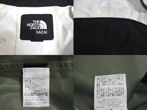 THE NORTH FACE × sacai ザ ノースフェイス サカイ 17AW ナイロンモッズコート カーキ NP6171SA サイズロゴS 美品 中古 4c072476 