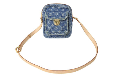 [USED/中古]LOUIS VUITTON ルイ・ヴィトン ショルダーバッグ M95348 カメラ バッグ ブルー モノグラムデニム レザー ゴールド金具 Bランク 中古 4b003928