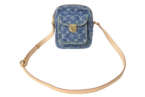 [USED/中古]LOUIS VUITTON ルイ・ヴィトン ショルダーバッグ M95348 カメラ バッグ ブルー モノグラムデニム レザー ゴールド金具 Bランク 中古 4b003928
