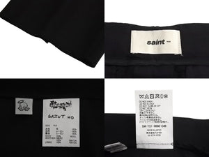 新品未使用 saint mxxxxxx × DENIM TEARS セントマイケル デニムティアーズ パンツ スラックス サイズ 52 ブラック SM-YS1-0000-C49 中古 4c072532