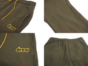 drew house ドリューハウス secret シークレット セットアップ パーカー パンツ カーキ イエロー ブラック サイズXL/M美品 中古 4c072548