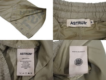 画像をギャラリービューアに読み込む, ASTRUM アストルム ナイロンパンツ ボトムロゴ レーザー製 コットン ベージュ ブラック サイズM 美品 中古 4c072549 